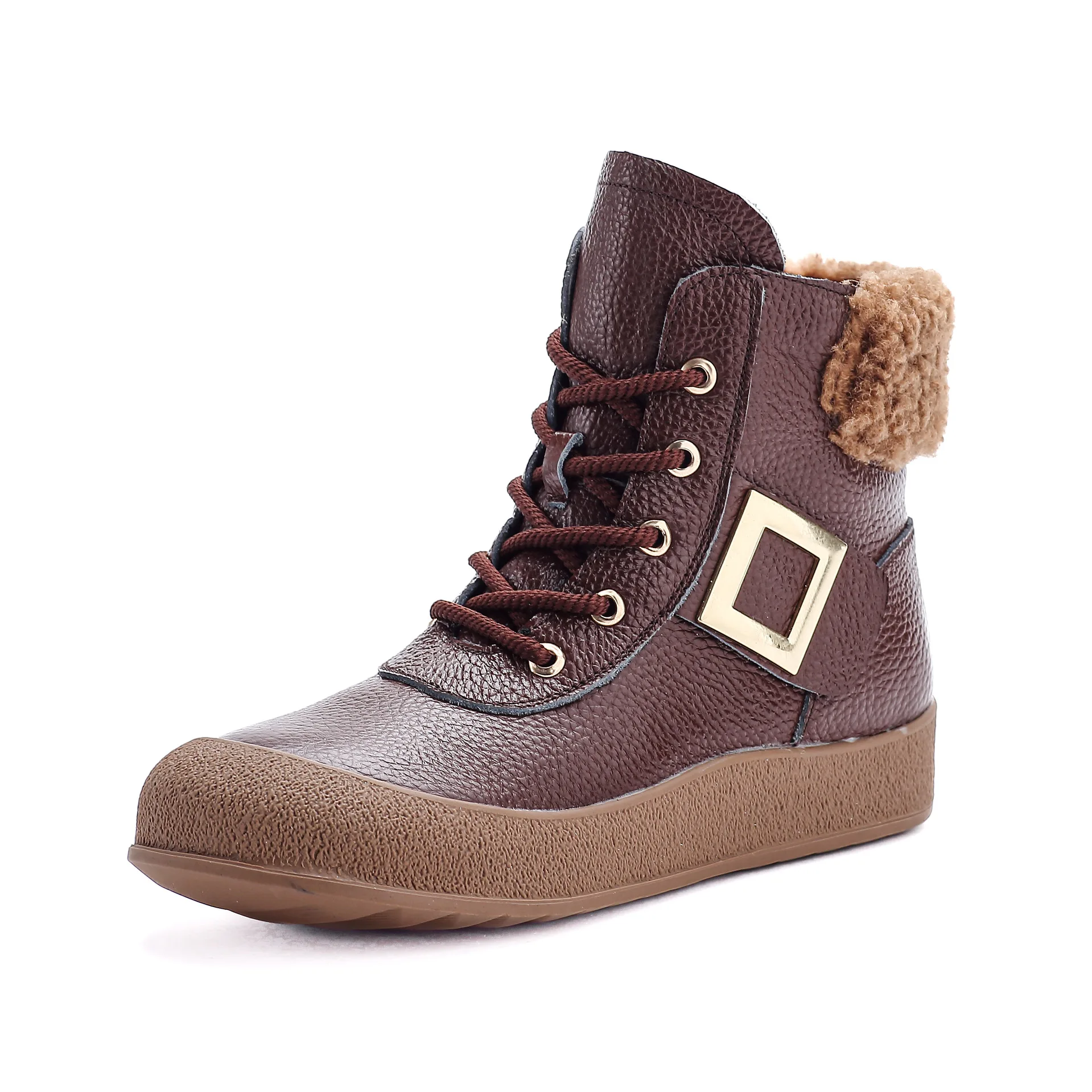 

Women's Black Real Leather Cowgirl Boots Winter Lace-Up Metallic Short Riding Booties Plush Lined Western Style Cool Shoes