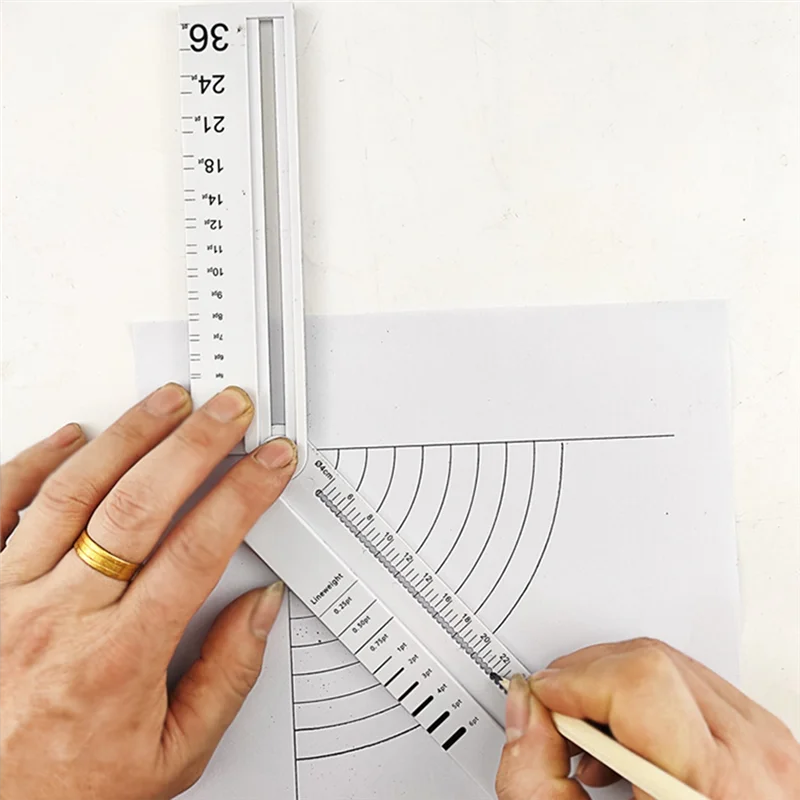 30Cm Transparent Rectangle Ruler Protractor Student Stationery Drawing Tool Supplies