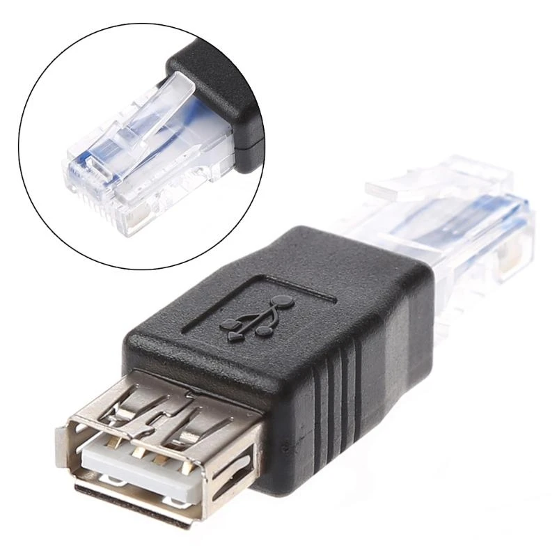 F68C 2PCS USB -тип A A Ethernet Internet RJ45 мужской конвертер конвертер разъект Адапт
