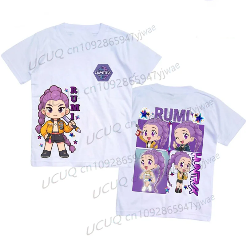 

Kpop Demon Hunters Parent Child Short Sleeve Tshirt Kpop Demon Hunters Harajuku Casual Y2k Fashion Cotton Kids Cosplay Clothing