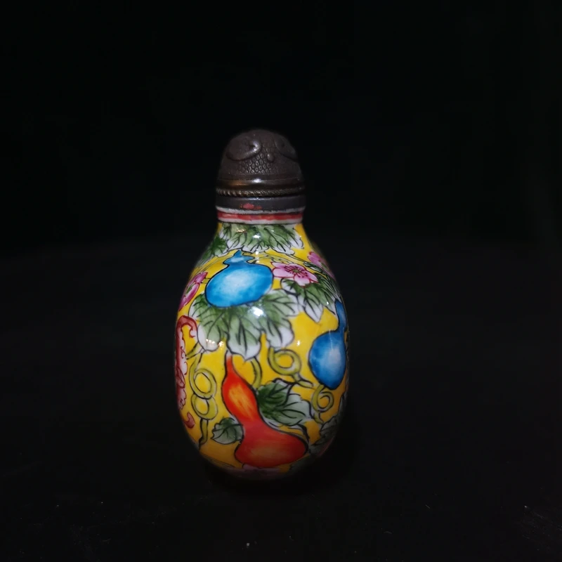 Old Beijing chinese cloisonne snuff bottle enamel Painted gourd box gifts rare christmas gift snuffbox