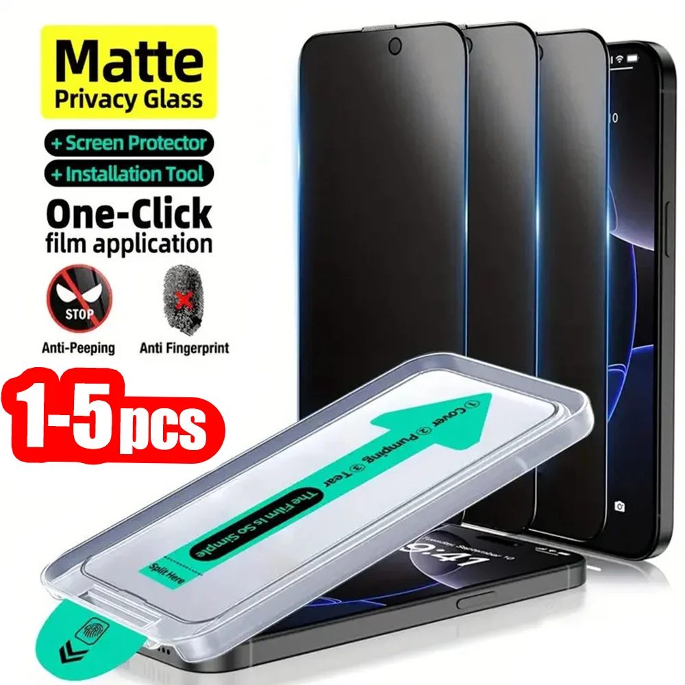 

1-5Pcs Matte Privacy Film For iPhone 17 Pro Max 15 16 Plus 13 11 12 14 XR X Xs SE Air HD Full Coverage Anti Spy Screen Protector