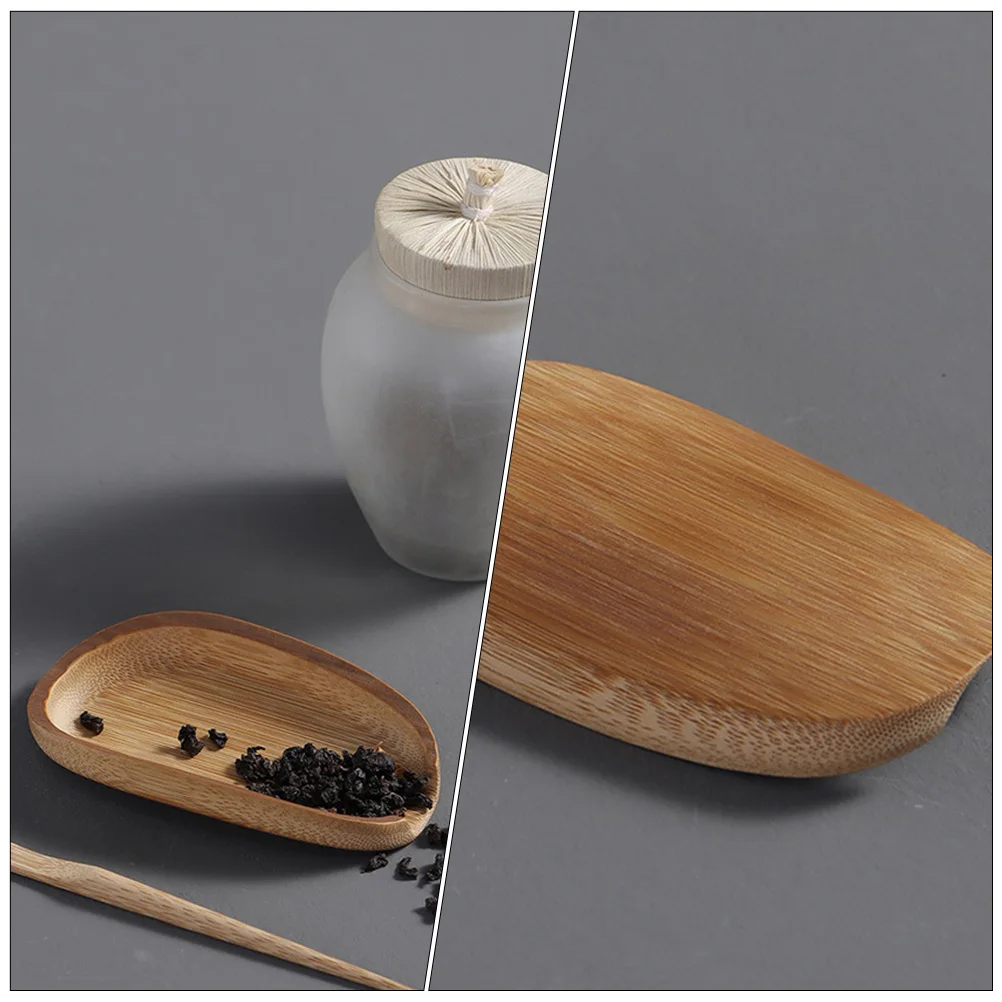 

1 set Bamboo Scoop Set Wood Color Retro Dustpan Design For Kung Fu Tea Ceremony Lightweight Tea Making Tools Chinese Teaware