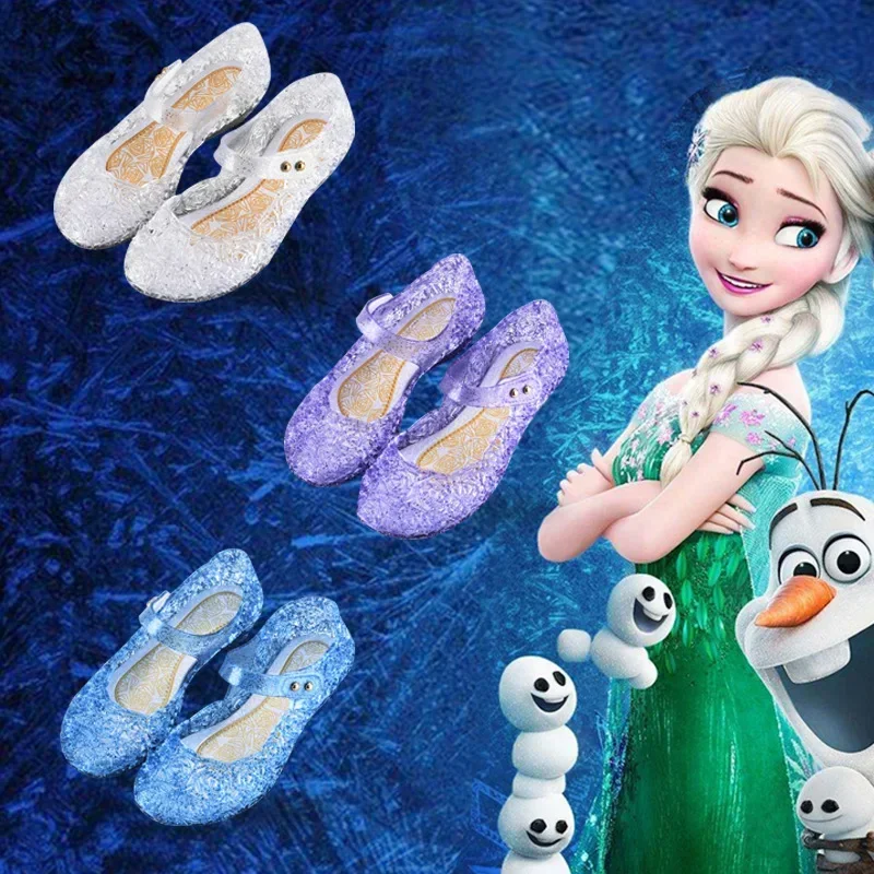 Disney frozen 2 girls princess sandals children baby sandals rain shoes crystal elsa autumn shoes