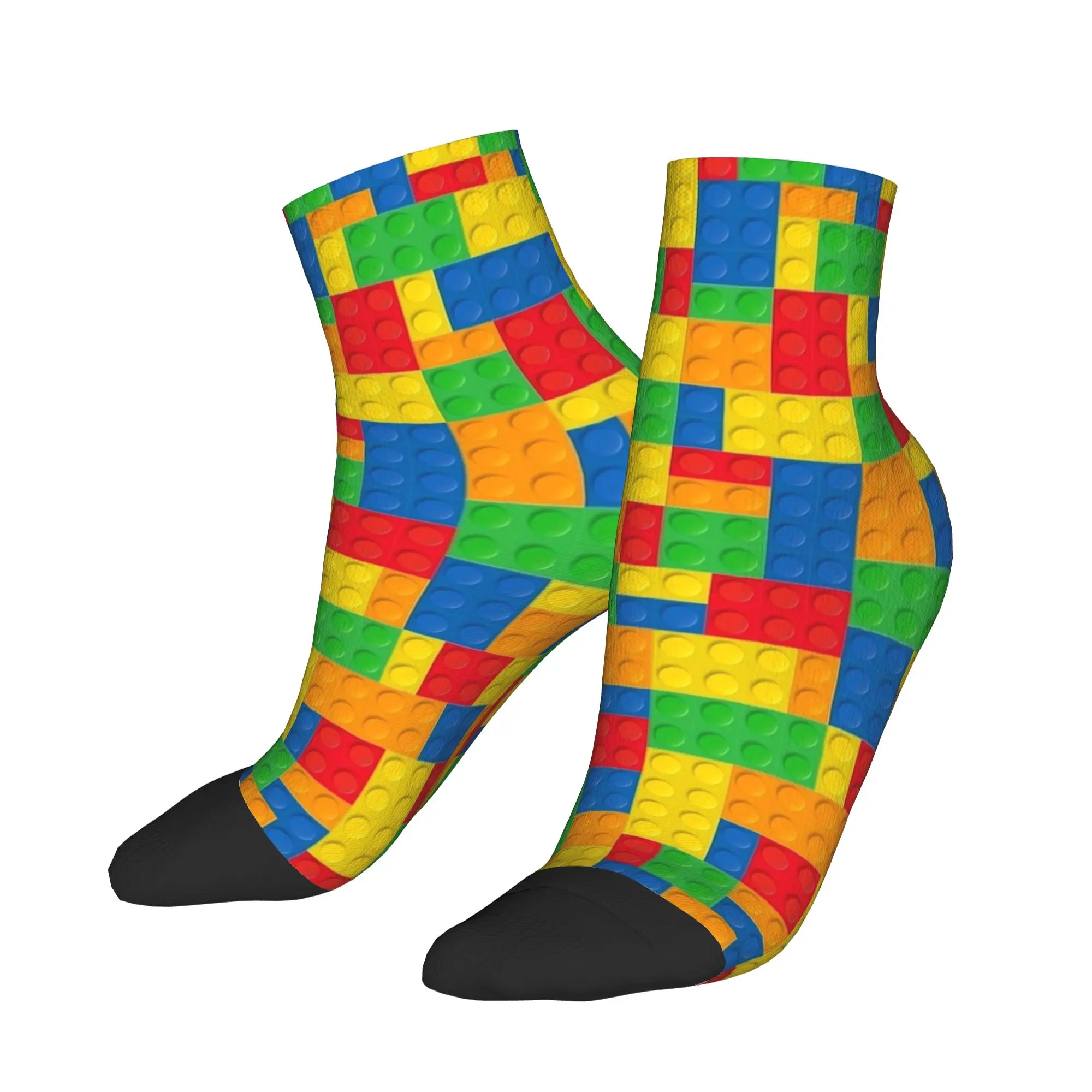 Colorful Building Blocks Toys Socks Harajuku Ankle Socks Summer Anti Couple Soft Breathable Pattern Outdoor Sports Casual Sock