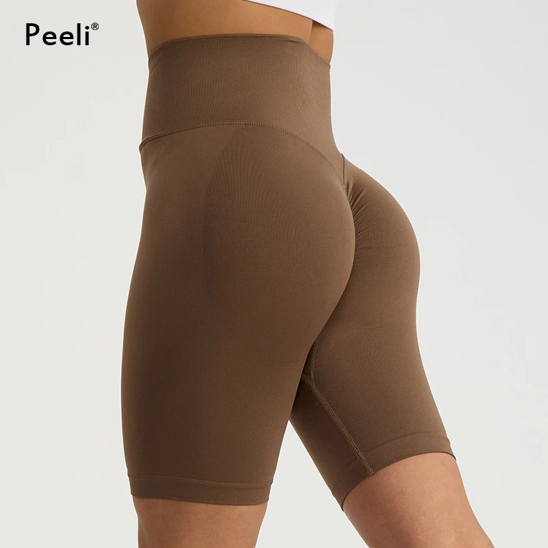 Scrunch Butt spodenki jogi dla kobiet odzież bezszwowe spodenki gimnastyczne wysokiej talii spodenki sportowe Legging Push Up Booty Workout leginsy