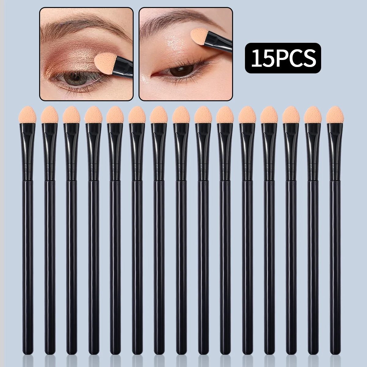 6/10/15PCS 슈퍼 소프트 스펀지 아이섀도 브러쉬 세트, 양면 블렌딩 브러쉬, 어플리케이터 브러쉬, 다목적 미용 도구