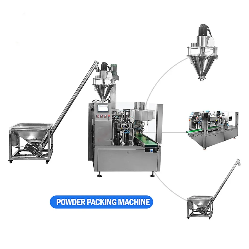 Combinação de máquina de embalagem de pó