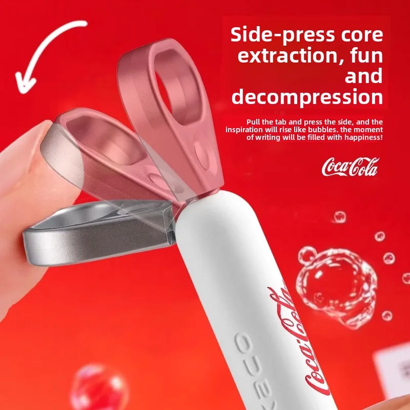 قلم جل محدود من KACO Coca-Cola، Kawaii Cherry Pull-Tab Ins لتخفيف الضغط، Canetas 0.5 مم أسود للواجبات المنزلية واللامتحان والمخطط