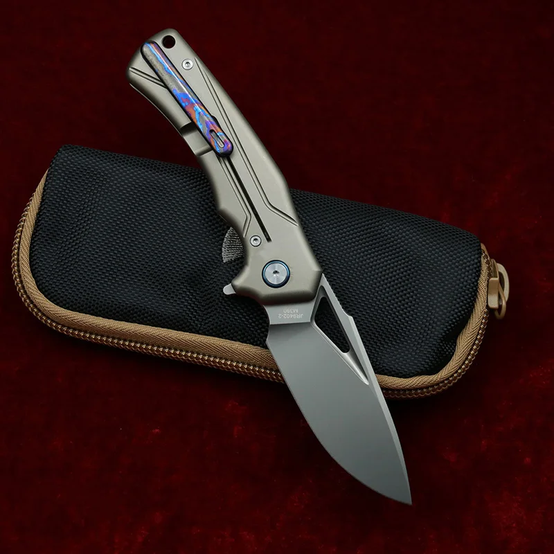 LEMIFSHE JR9402 Flipper M390 steel blade Titanium handle outdoor camping hunting pocket kitchen fruit folding knife EDC tool