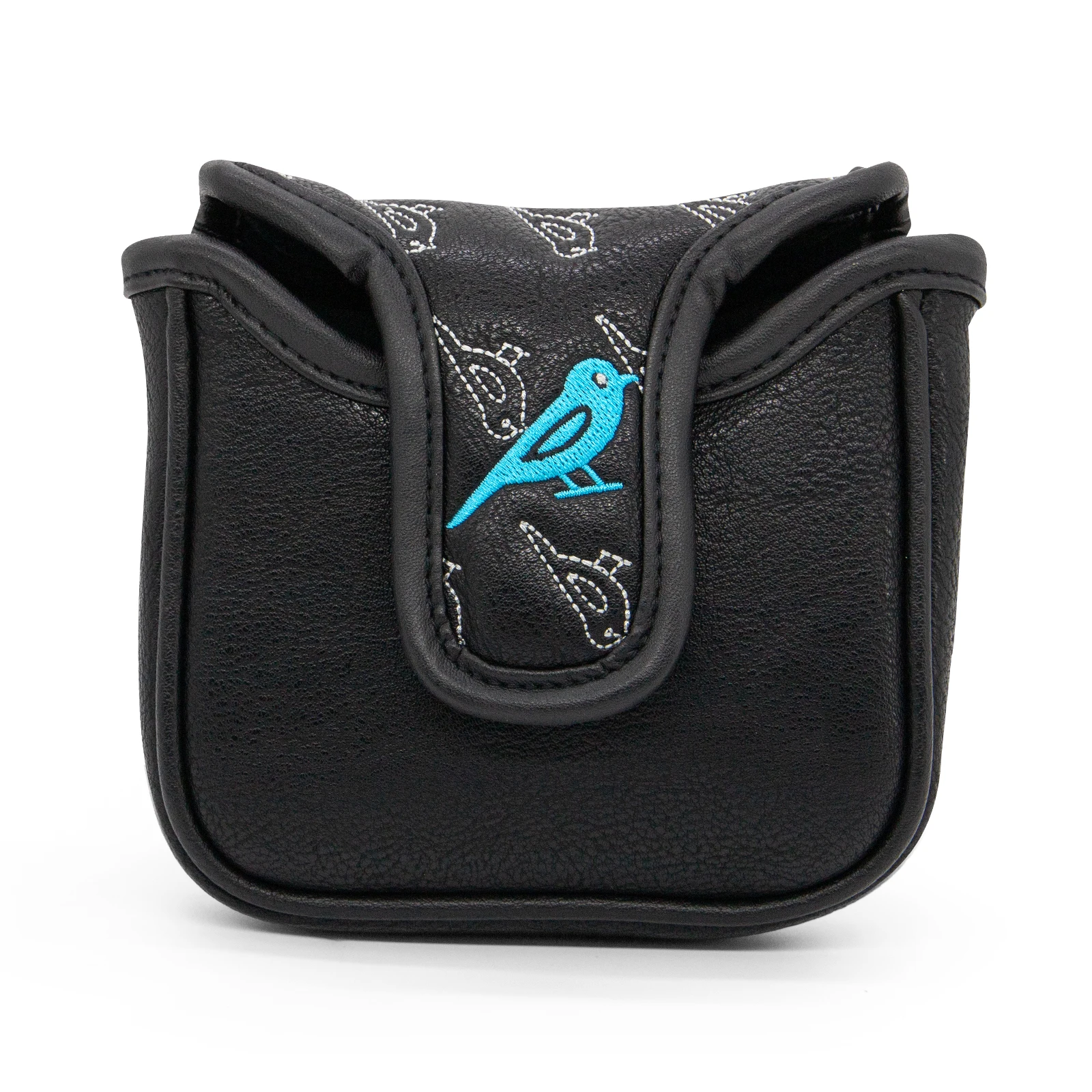 Birdie Golf Mallet Putter with Magnetic Closure, Elegant Embroidery, Premium Leather, High Quality