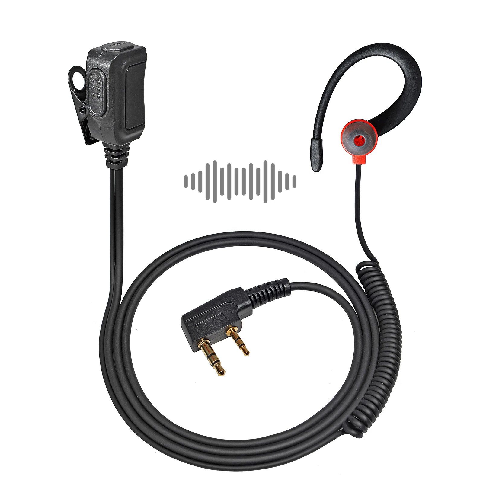 Dwukierunkowe radio 2-pinowe K Head Miękki zaczep na ucho Zestaw słuchawkowy Walkie Talkie z mikrofonem PTT do BaoFeng UV-5R BF-888s Kenwood Retevis