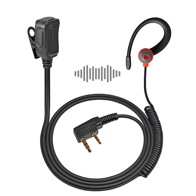 Dwukierunkowe radio 2-pinowe K Head Miękki zaczep na ucho Zestaw słuchawkowy Walkie Talkie z mikrofonem PTT do BaoFeng UV-5R BF-888s Kenwood Retevis
