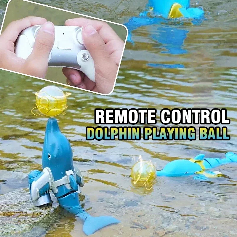 

Радиоуправляемый катер-дельфин с шариком, водонепроницаемый, с имитацией двойного винта, электрическая игрушка для воды, подарок для детей и мальчиков