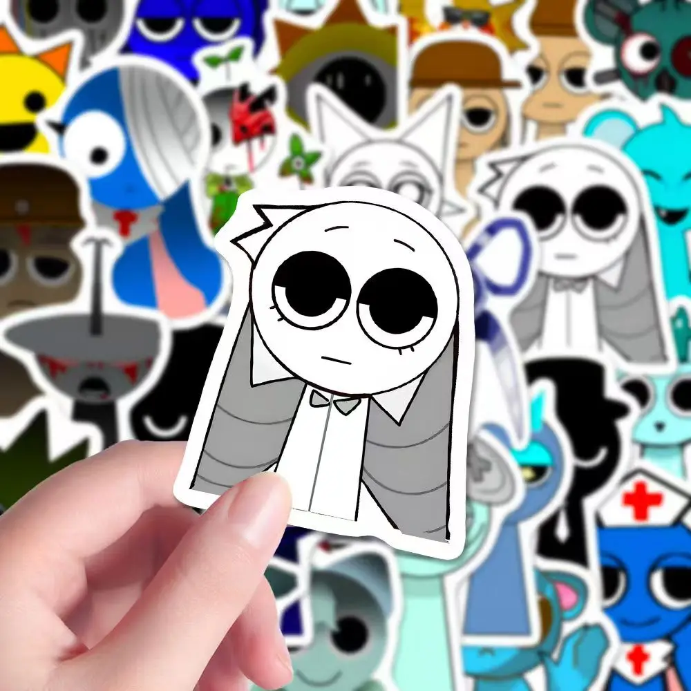 108Pcs Cartoon Incredibox Sprunki Sticker Creative Funny Graffiti DIY Scrapbook Laptop Skateboard Helmet Decal Student Stickers