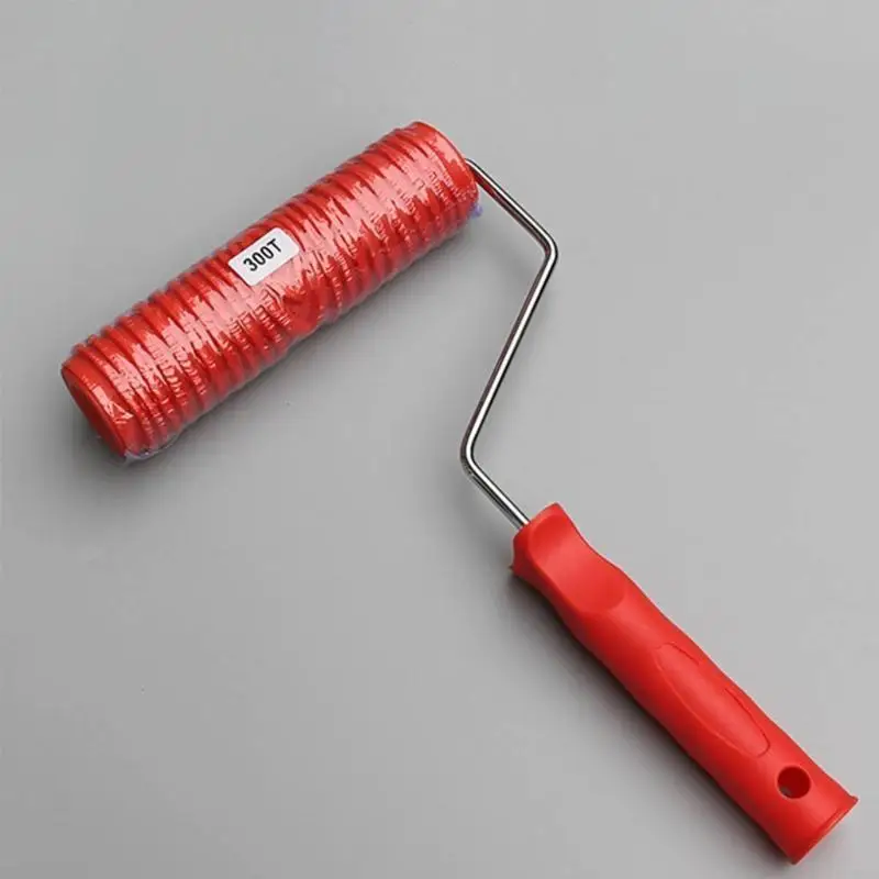 Rubber Graining Knurling Tool Pattern Roller Paint Brush with Handle DIY Simulation Wallpaper Supplies