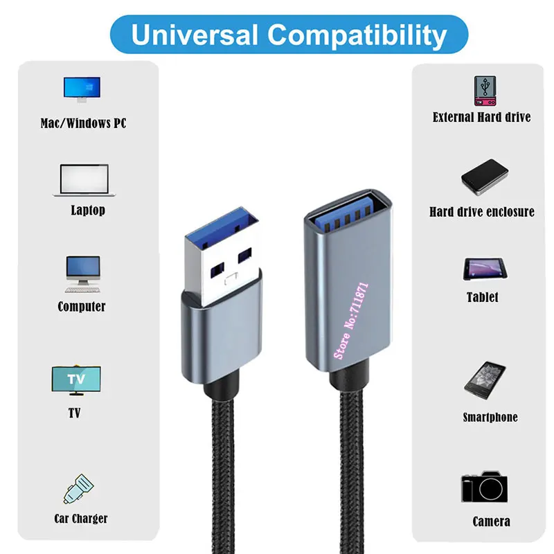 5Gbps High Speed 5V 2A USB 3.0 Male to Female extension Cable Cord Usb3 Usb3.0 Male Female Extend Line Wire Usb 3.0 M F Lengthen