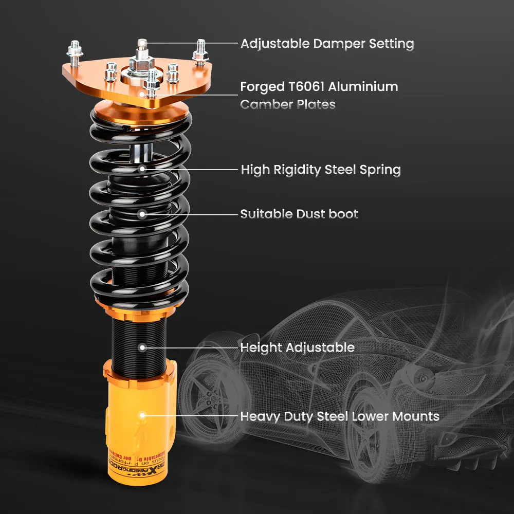 24 Ways Adjustable Damper Coilover For Subaru Liberty Legacy Sedan BE 2.5 2000 2001 2002 2003 2004