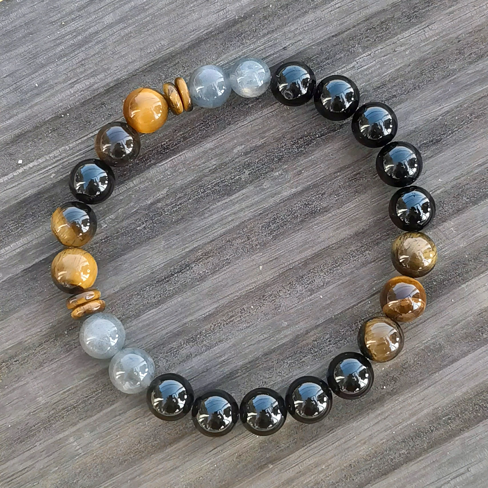 8mm Black Tourmaline Beaded Bracelet Natural Labradorite Bracelets Tiger eye Men Strength Bracelet Unisex Jewelry Birthday Gift