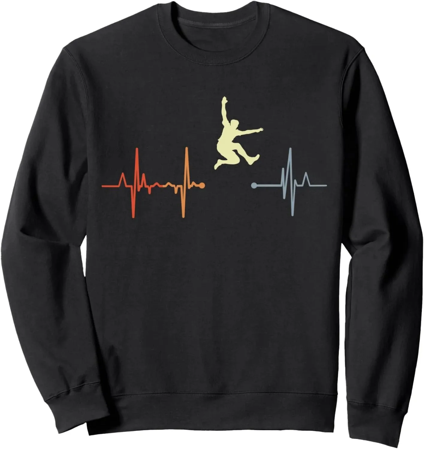 

Autumn and Winter Heartbeat Jump Graphic Cotton Crew Neck Sweatshirt This Unique Design Combines The Rhythm of A Heartbeat