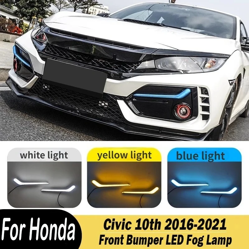 

For Honda Civic 10th 2016-2021 Hatchback Type R Bodykit Fk7 Fk8 Fk4 Car Front Rear Bumper Light LED Lamp Car Accessories