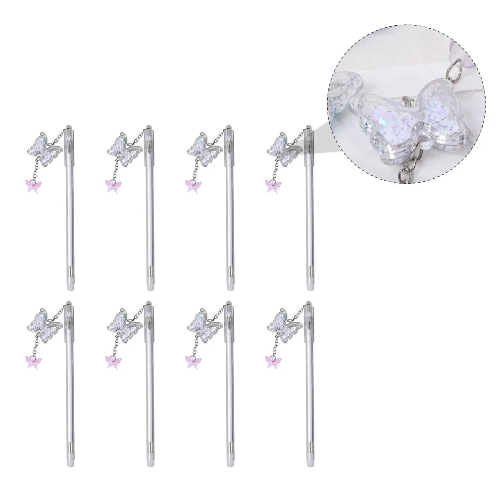 

1Set Butterfly Pendant Gel Pen Random Colors Eco Friendly Smooth Writing Roller Pen for Students Office Crafts