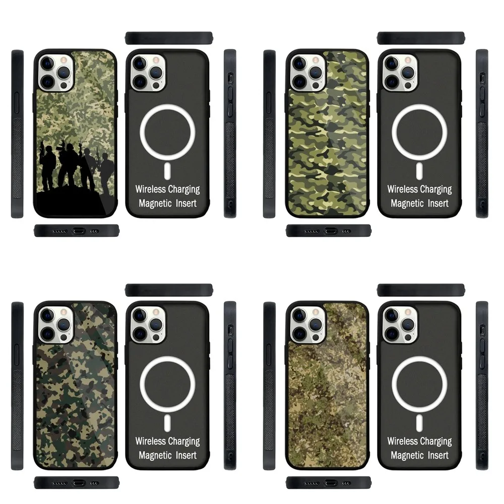 

Military Army Camouflage Phone Case Strong Magnetic For IPhone 15,14,13,Pro,Max,Plus,11,12,Mini For Magsafe Wireless Charging