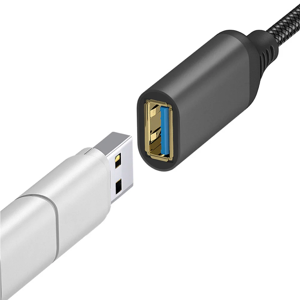 

10Ft USB Extension Cable 3.0 High-Speed Data Transfer Cord Nylon Braided Long Reach for Sofa Desk Connectivity