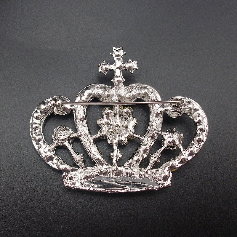 TANGTANG Crown Brooch For Men Women Fashion Rhinestone Brooch Pin Glamour Awesome Charming Brooch 4 Colord