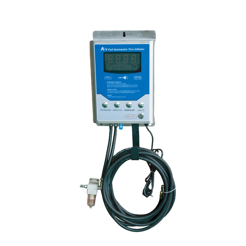 

85-240V Fully Automatic Digital Tire Inflator OEM ODM Wall Hung Automotive Metal Tyre Pressure Monitor with LCD Display