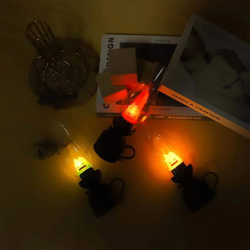 

Calcifer Flameless Night Light Halloween Retro Decorative Candle Light Cartoon Anime Kerosene Lamp Bedroom Bedside Table Lamp