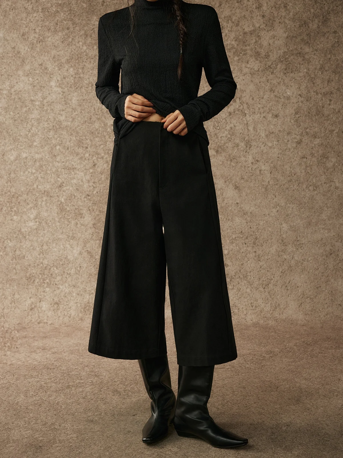 

Matte Wide Leg Pants Softened Skirt Style Chinese Aesthetic Choice Casual Cotton Linen Blend Spring Season Women's Trousers