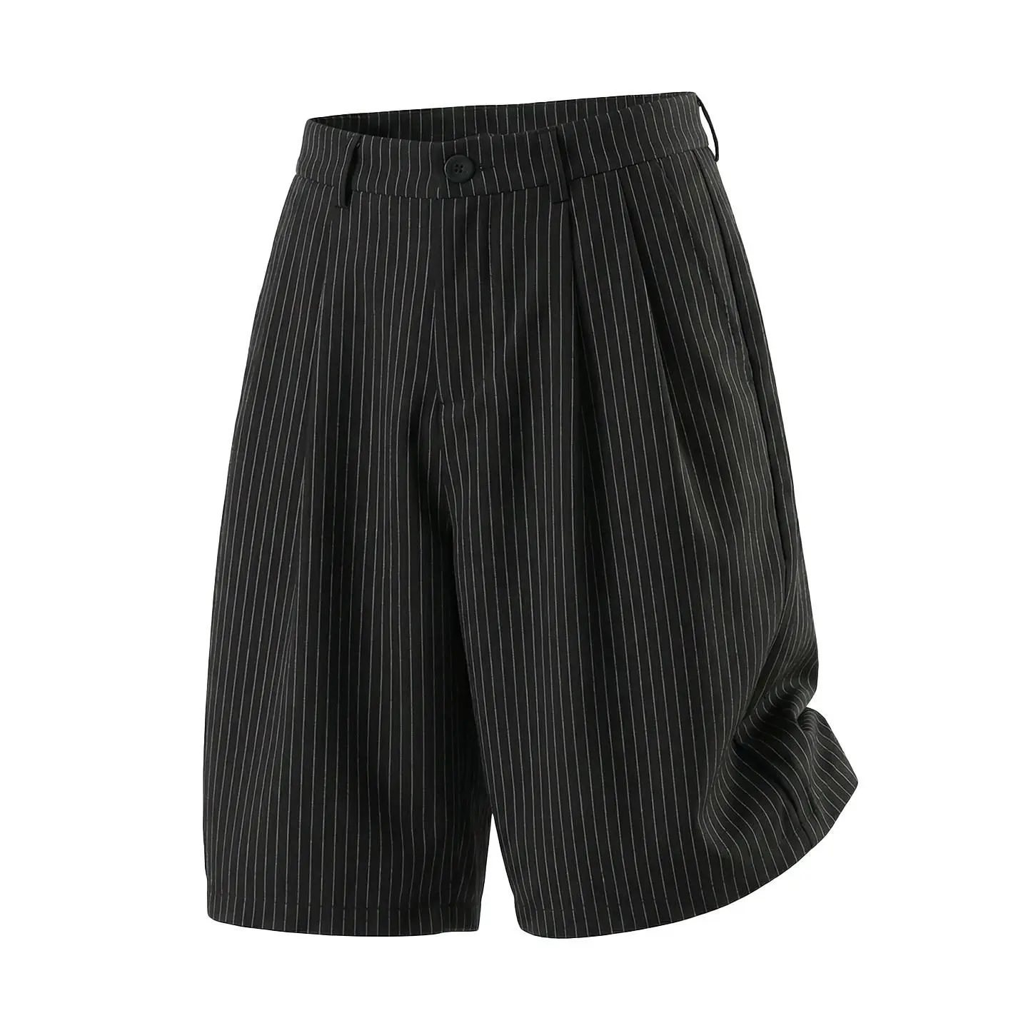 Striped Shorts for Men Casual Straight Leg Loose Bermuda Shorts Summer Lightweight Retro Fashion Streetwear Wide Leg Shorts