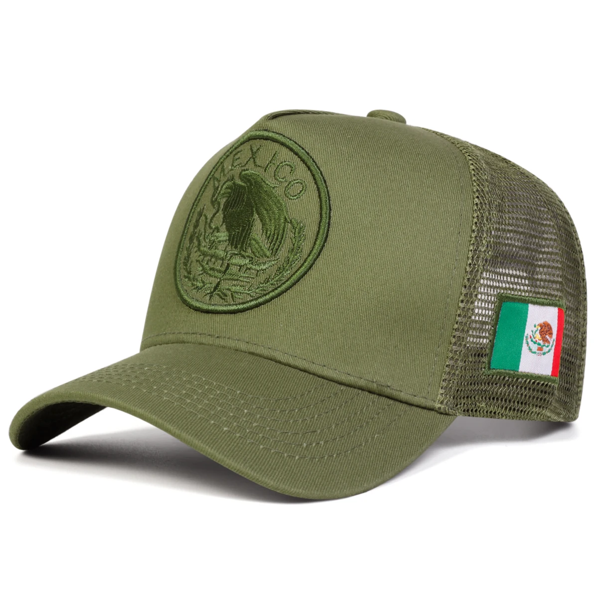 Unisex Mexican Flag Embroidery Baseball Net Caps Adjustable Casual Hats Spring and Summer Outdoor Sunscreen Hat image 4