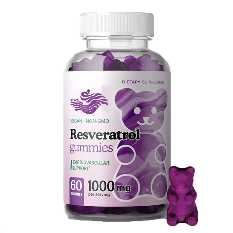 

60 капсул мягких конфет со вкусом черники Resveratrol — используется в качестве иммунитетной системы и антиоксидантной добавки Resveratrol 1000 мг