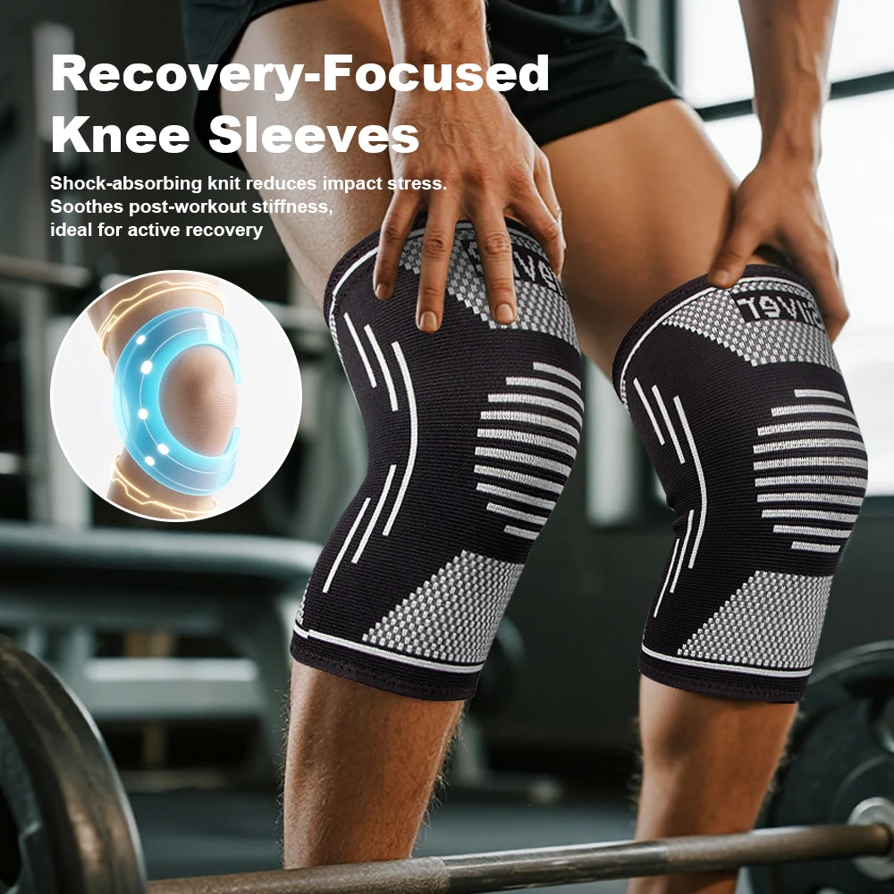 

1Pair Knee Brace Knee Compression Sleeves Leg Support for Women & Men, Basketball, Football, Running, Cycling, Exercise Fitness