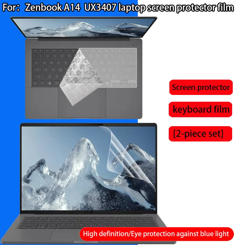 For ASUS Zenbook A14 UX3407 HD Screen Protector Keyboard Film 14-inch Notebook Anti-Reflective Privacy Protective Film
