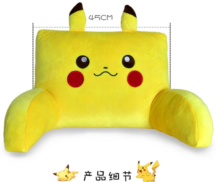 3pcs Pikachu Car Seat Headrest Pillow Auto Car Neck Pillow Kawaii Head Support Lumbar Support For Office Chair Cushion