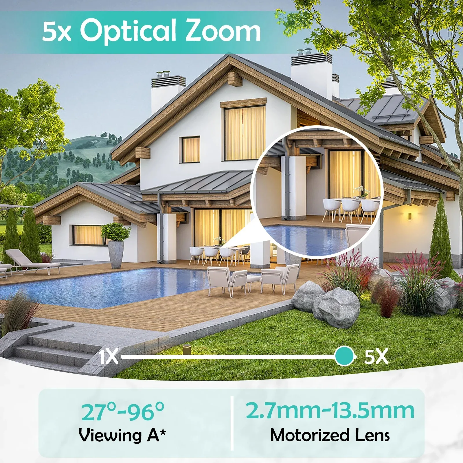 IMX415 PTZ POE 8MP 4K IP Camera 5X Optical Zoom Color Night Vision CCTV Security Video Surveillance Two Way Audio