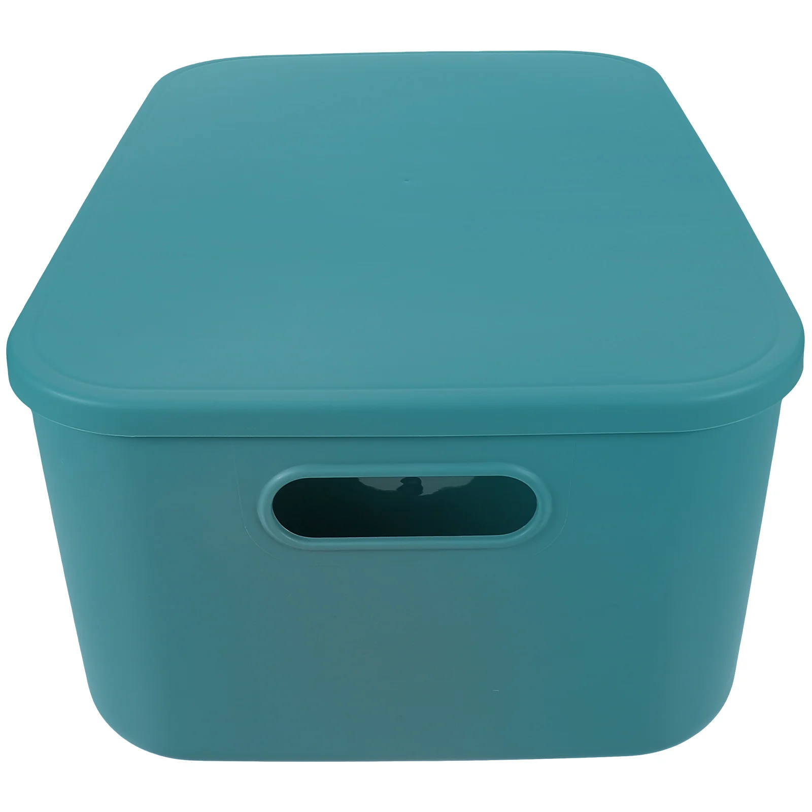 

Sturdy Large Capacity Lidded Storage Box Smooth Edge Stackable Plastic Container With Lid For Books Sundries Desktop Organizer