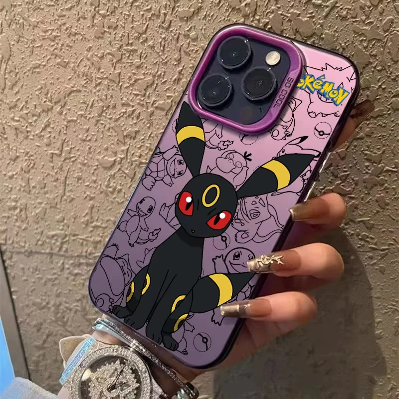 غص Umbreon Pokemons أنيمي آيفون 17 برو ماكس 16 15 14 13 12 11 برو ماكس XR 16 زائد 16E 17 الهواء للصدمات غطاء الهاتف