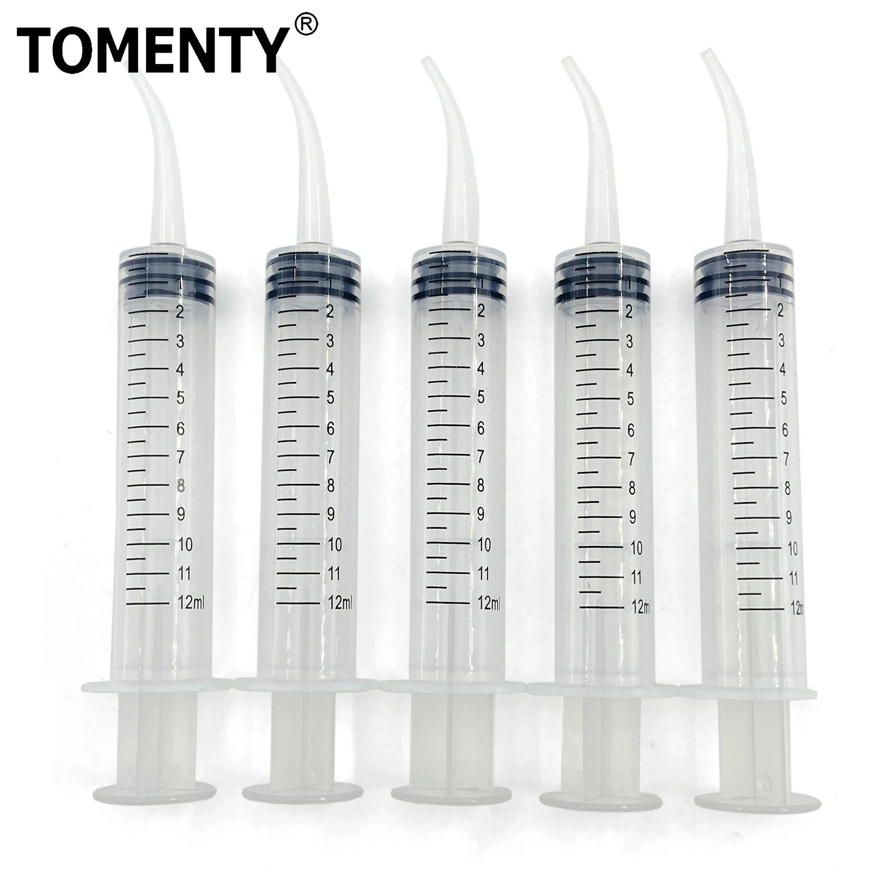5/10pcs Dental Irrigation Syringe With Curved Tip 12ml Tip Diameter 1.9mm Disposable Impression Syringes Dentist Use Oral Care