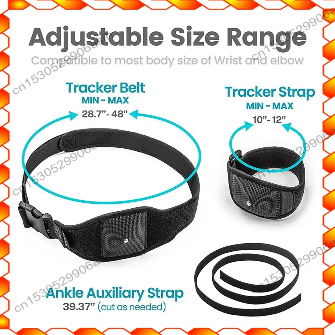 -AT52 Vive Tracker Belt Vive Tracker Straps لـ HTC Vive System Tracker Pucks، هيكل تتبع كامل الجسم وترقية