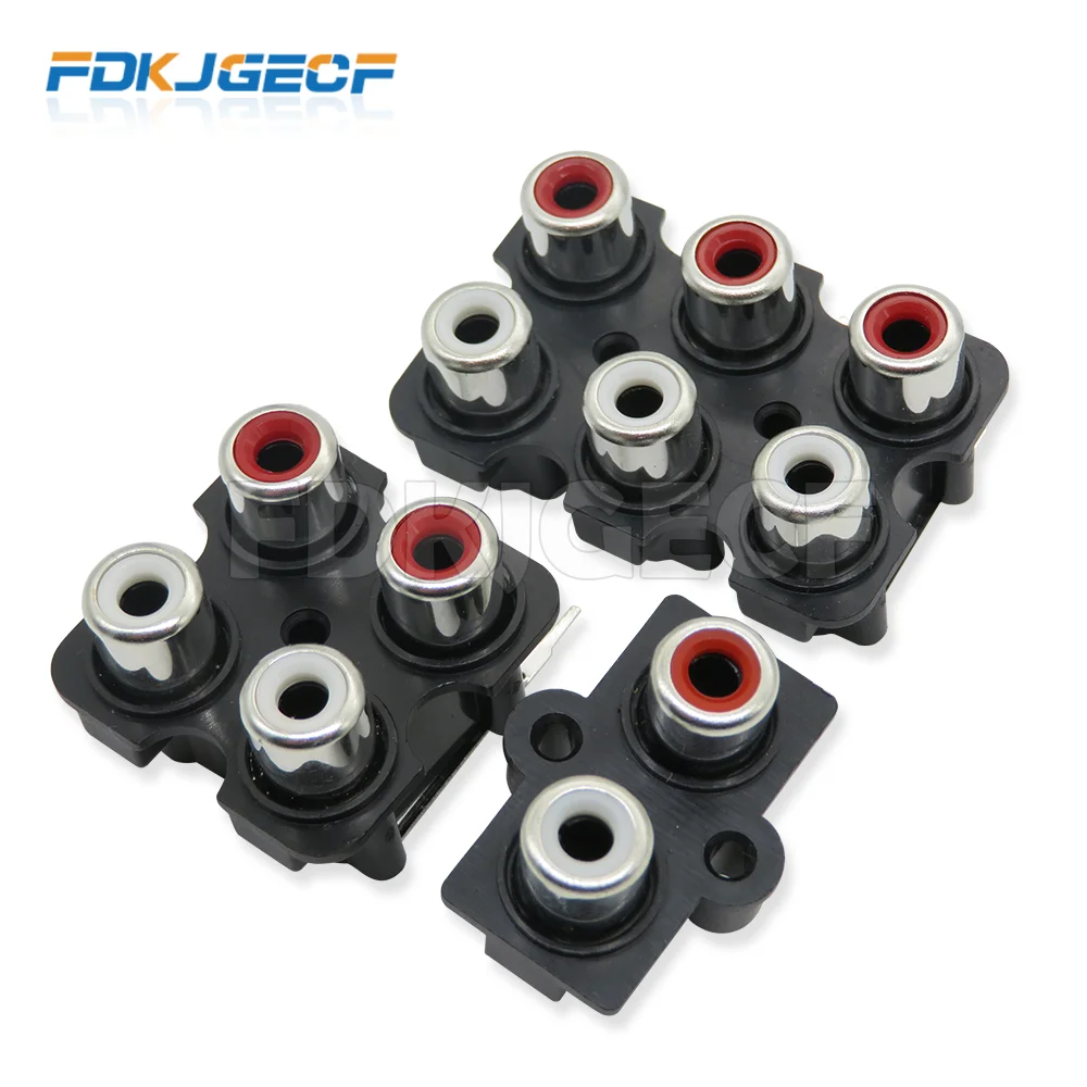 2/4/6 hole RCA socket Female Stereo audio Jack AV Audio input socket Connector Lotus row Amplifier Interface Signal connection