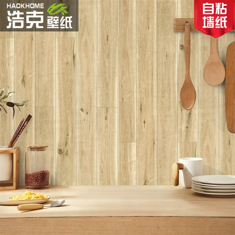 Wood Grain Wallpaper Self Adhesive Waterproof Moisture Proof Cabinet Door Table Top Faux Wood Vintage Furniture Refurbishing