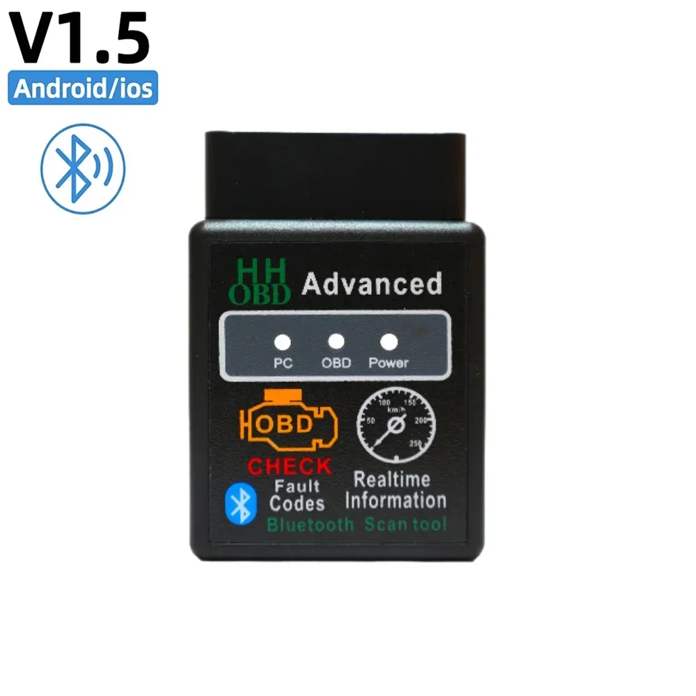 

Car HH OBD Advanced OBD2 Bluetooth Scanner Read and Erase Fault Code Engine Light for Andriod PC iOS