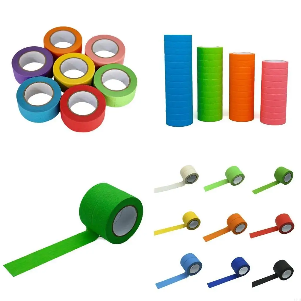 Y5lb fita adesiva colorida, 7/12 rolos, vários pacotes, fita colorida para artesanato, vibrante, arco-íris, fita colorida para e