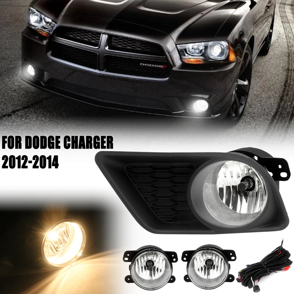 Front Bumper Fog Lamp Upgrade Kit FOR Dodge Charger 2012 2013 2014 Version  Additional Foglight Set Switch + Wiring - AliExpress 34