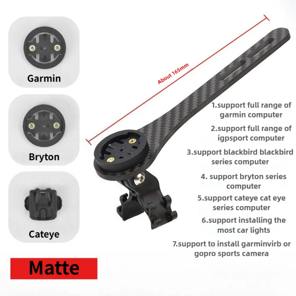 Carbon Fiber Bike Computer Mount Integrated Handlebar Extension Bracket Road Bike Action Camera Holder Cycling Accessories