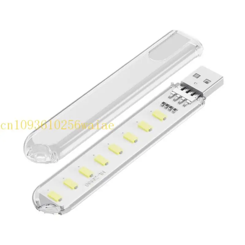 652F Lâmpada USB 8 LED cluster iluminante brilhante para acampamento Night Night Reading Power Adapters Múltiplo propósito